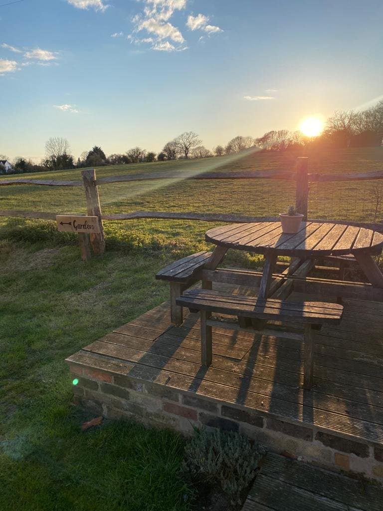 Sunset over the fields from the Windmill decking